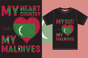 mi corazón, mi país, mis maldivas. diseño vectorial de tipografía vector
