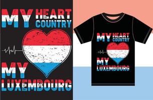 mi corazón, mi país, mi luxemburgo. diseño vectorial de tipografía vector