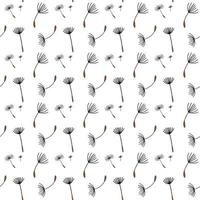 Seamless pattern of dandelions on white background vector