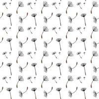 Seamless pattern of dandelions on white background vector