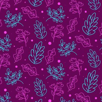 patrón de fondo de hojas y flores vector