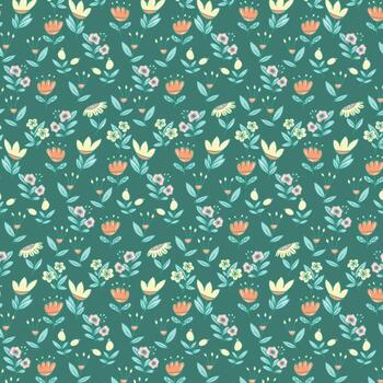 patrón de fondo de flores planas vector