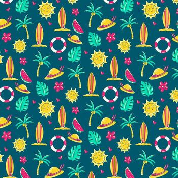 Summer Vibes Background Pattern vector