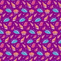 Sea Shells Pattern Background vector