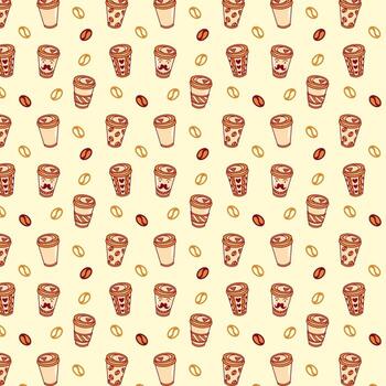 patrón de fondo de la taza de café vector