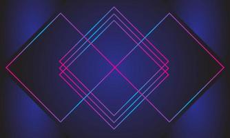 Neon light abstract lines on dark blue background vector
