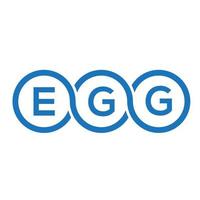 diseño de logotipo de letra de huevo sobre fondo negro.concepto de logotipo de letra de iniciales creativas de huevo.diseño de carta de vector de huevo.