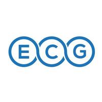 diseño de logotipo de letra ecg sobre fondo negro.concepto de logotipo de letra inicial creativa ecg.diseño de letra vectorial ecg. vector