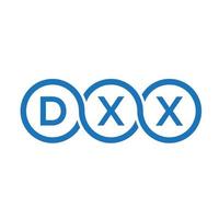 diseño del logotipo de la letra dxx sobre fondo negro.concepto del logotipo de la letra de las iniciales creativas dxx.diseño de la letra vectorial dxx. vector