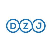 diseño del logotipo de la letra dzj sobre fondo negro.concepto del logotipo de la letra de las iniciales creativas dzj.diseño de la letra vectorial dzj. vector