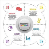 Vector infographic circle template with 4 steps, parts, options, sectors, stages. Can be used for graph, pie chart, workflow layout, cycling diagram, brochure, report, presentation.