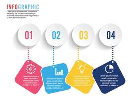 Infographic design vector and marketing icons can be used for workflow layout, diagram, annual report, web design. Business concept with 4 options, steps or processes.