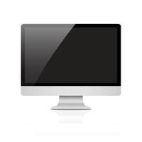 Monitor PC realistic with a blank screen on white background isolate, stylish vector illustration EPS10