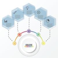 plantilla de infografía vectorial con etiqueta de papel 3d, círculos integrados. concepto de negocio con opciones. para contenido, diagrama, diagrama de flujo, pasos, partes, infografías de línea de tiempo, diseño de flujo de trabajo, gráfico vector