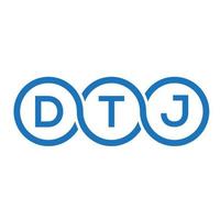 diseño de logotipo de letra dtj sobre fondo negro.concepto de logotipo de letra inicial creativa dtj.diseño de letra vectorial dtj. vector