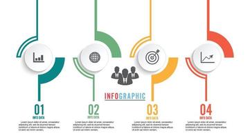 plantilla infográfica circular cuatro opciones, procesos o pasos para la presentación empresarial vector