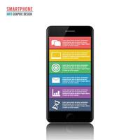 Vector mobile phone for infographic. Template for diagram, graph, presentation and chart. Business concept with 6 options, parts, steps or processes. Abstract background.