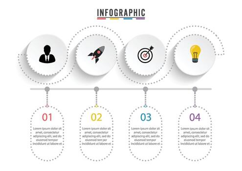 Infographic design vector and marketing icons can be used for workflow layout, diagram, annual report, web design. Business concept with 4 options, steps or processes.