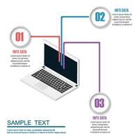 plantilla de infografía. concepto de negocio con 3 pasos. ilustración vectorial vector