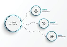 Abstract elements of graph infographic template with label, integrated circles. Business concept with 3 options. For content, diagram, flowchart, steps, parts, timeline infographics, workflow layout, vector