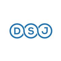 diseño del logotipo de la letra dsj sobre fondo negro.concepto del logotipo de la letra de las iniciales creativas dsj.diseño de la letra vectorial dsj. vector