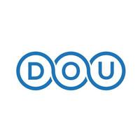 DOU letter logo design on black background.DOU creative initials letter logo concept.DOU vector letter design.