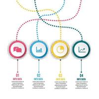 plantilla infográfica circular cuatro opciones, procesos o pasos para la presentación empresarial vector