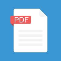 PDF file icon. Flat design graphic illustration. Vector PDF icon.