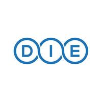 DIE letter logo design on black background.DIE creative initials letter logo concept.DIE vector letter design.