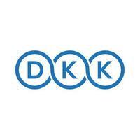 diseño del logotipo de la letra dkk sobre fondo negro. concepto del logotipo de la letra inicial creativa dkk. diseño de la letra vectorial dkk. vector