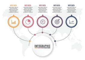 Abstract infographics number options template. Vector illustration. Can be used for workflow layout, diagram, business step options, banner, web design. Stroke icons.