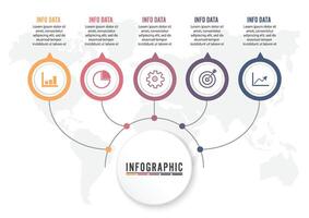 Plantilla de opciones de número de infografías abstractas. ilustración vectorial. se puede utilizar para el diseño de flujo de trabajo, diagrama, opciones de pasos comerciales, banner, diseño web. iconos de trazo. vector