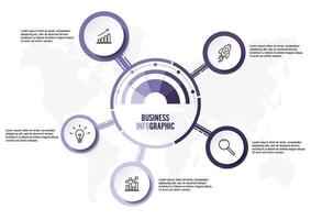 Abstract infographics five options template. Vector illustration. Can be used for workflow layout, diagram