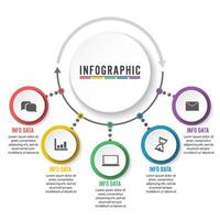 Plantilla de opciones de número de infografías abstractas. ilustración vectorial. se puede utilizar para el diseño de flujo de trabajo, diagrama, opciones de pasos comerciales, banner, diseño web. vector