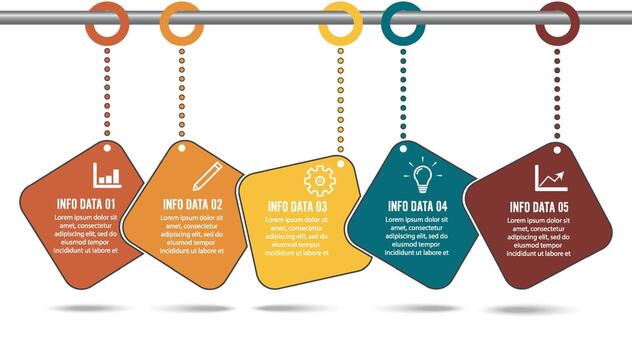 Timeline infographics design template with 5 options, process diagram, vector eps10 illustration