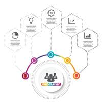 Vector infographic template with 3D paper label, integrated circles. Business concept with options. For content, diagram, flowchart, steps, parts, timeline infographics, workflow layout, chart