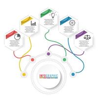 Vector infographic template with 3D paper label, integrated circles. Business concept with options. For content, diagram, flowchart, steps, parts, timeline infographics, workflow layout, chart