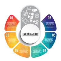 ilustración vectorial infografía 6 opciones. plantilla para folleto, negocio, diseño web vector