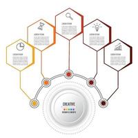 plantilla de infografía vectorial con etiqueta de papel 3d, círculos integrados. concepto de negocio con opciones. para contenido, diagrama, diagrama de flujo, pasos, partes, infografías de línea de tiempo, diseño de flujo de trabajo, gráfico vector