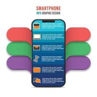 Vector mobile phone for infographic. Template for diagram, graph, presentation and chart. Business concept with 6 options, parts, steps or processes. Abstract background.