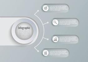 Infografía de ilustración digital abstracta. La ilustración vectorial se puede utilizar para el diseño de flujo de trabajo, diagrama, opciones numéricas, diseño web. vector