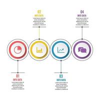 plantilla infográfica circular cuatro opciones, procesos o pasos para la presentación empresarial vector