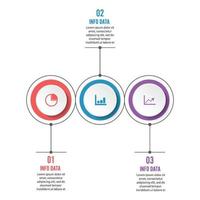 plantilla infográfica circular tres opciones, procesos o pasos para la presentación empresarial vector