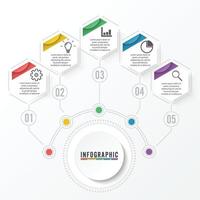 Vector infographic template with 3D paper label, integrated circles. Business concept with options. For content, diagram, flowchart, steps, parts, timeline infographics, workflow layout, chart