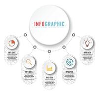 Abstract infographics number options template. Vector illustration. Can be used for workflow layout, diagram, business step options, banner, web design.