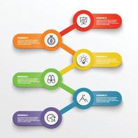 plantilla de infografía vectorial con etiqueta de papel 3d, círculos integrados. concepto de negocio con 6 opciones. para contenido, diagrama, diagrama de flujo, pasos, partes, infografías de línea de tiempo, flujo de trabajo, gráfico. vector