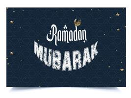 Modern Ramadan kareem on black background with gold lantern, moon and calligraphy ornament vector illustration