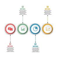 plantilla infográfica circular cuatro opciones, procesos o pasos para la presentación empresarial vector