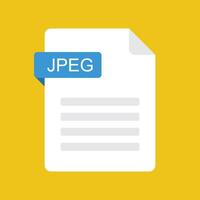 JPEG file icon. JPEG document type. Flat design graphic illustration. Vector JPEG icon