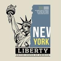 design illustration and typography of liberty vector
